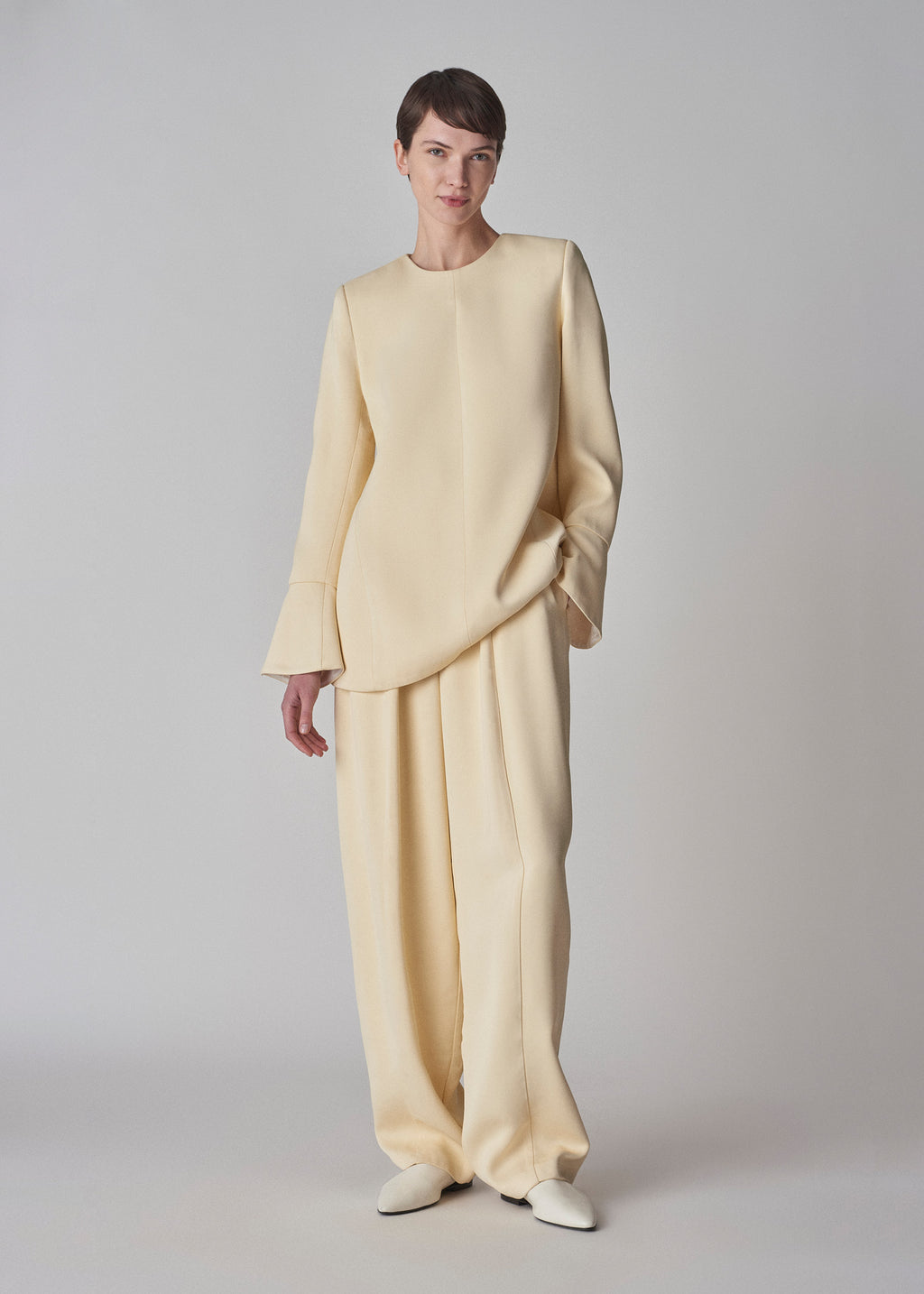 Egg Pant in Satin Crepe - Butter - CO