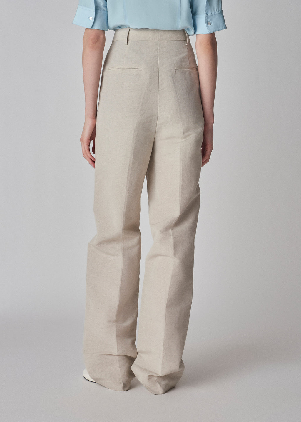 Flat Front Trouser in Linen - Clay - CO