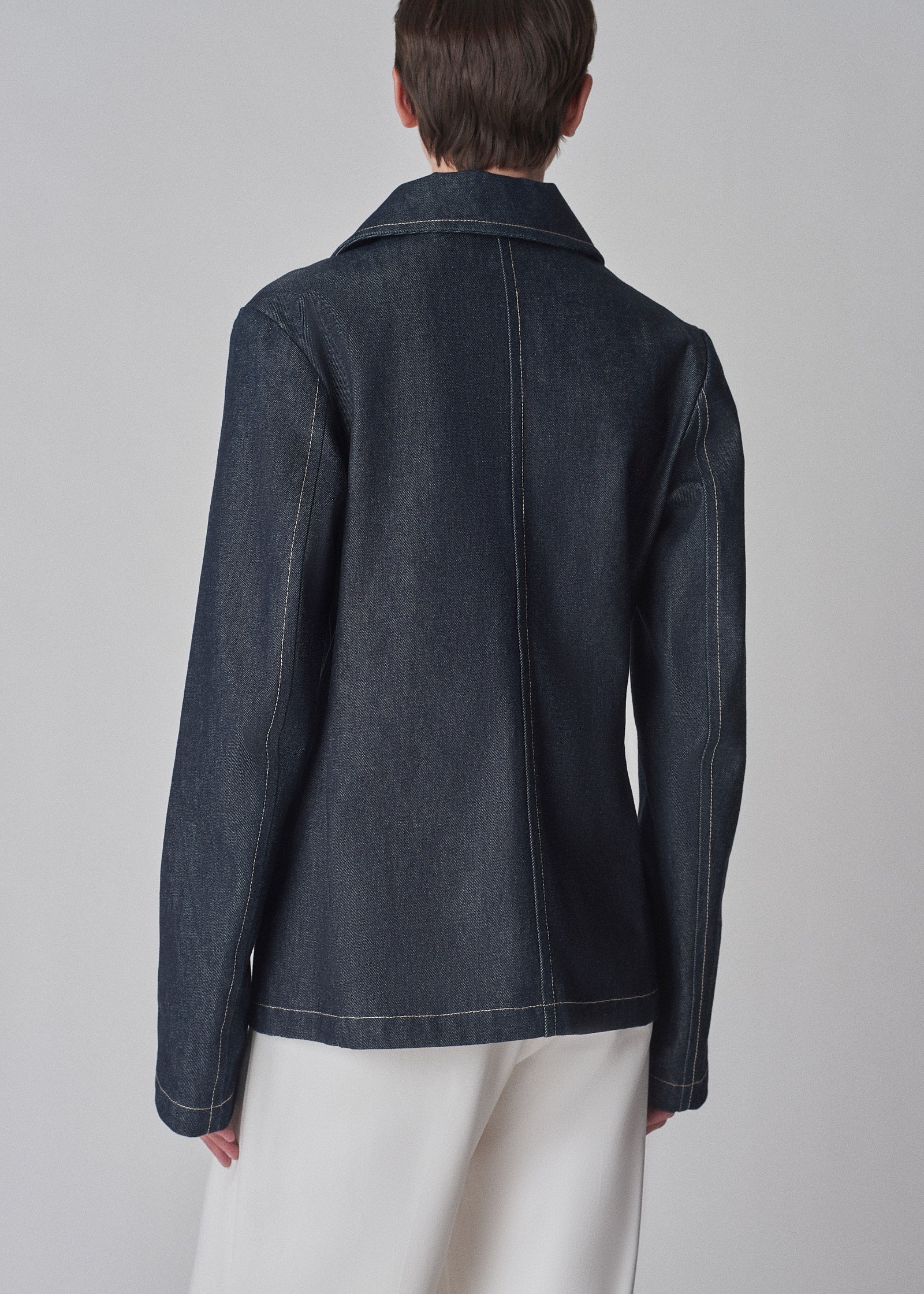 Workwear Jacket in Raw Denim- Indigo - CO Collections