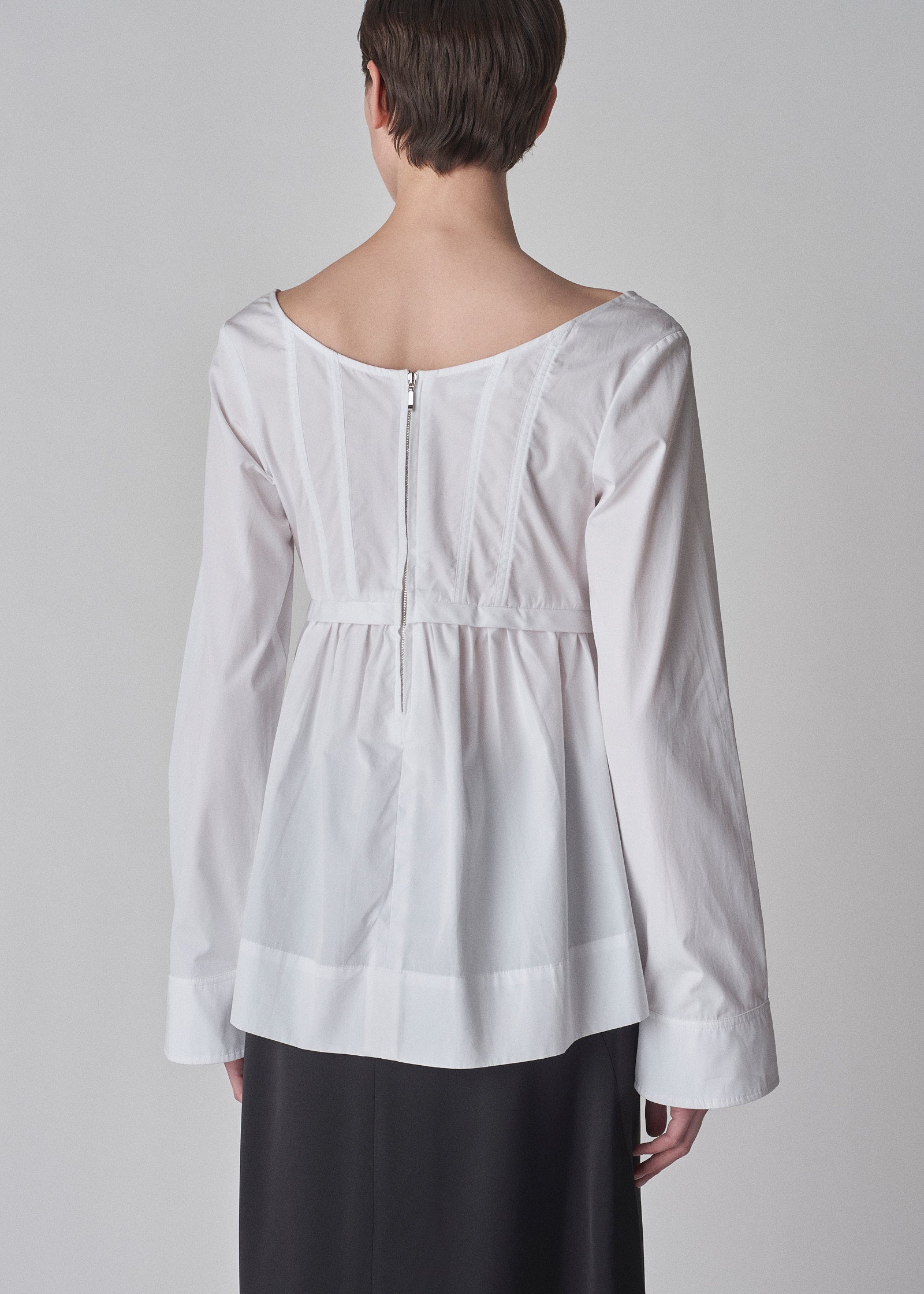 Corset Top in Cotton Poplin - White - CO Collections