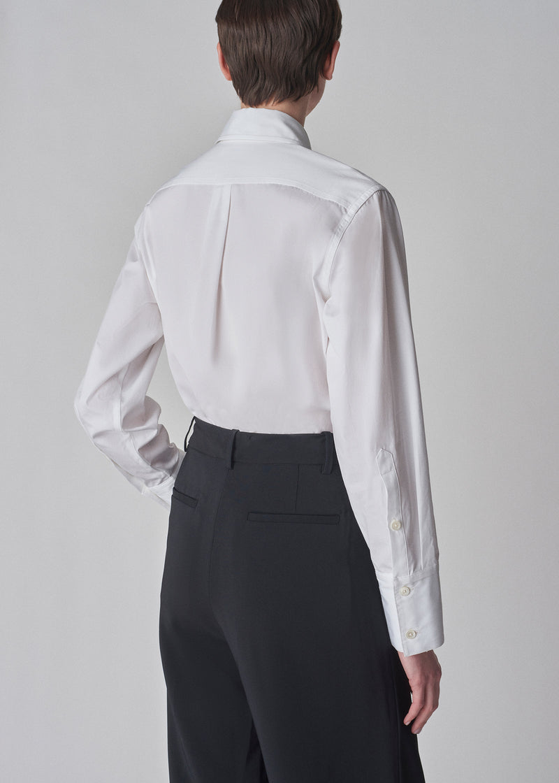 Fitted Shirt in Cotton Poplin - White - CO