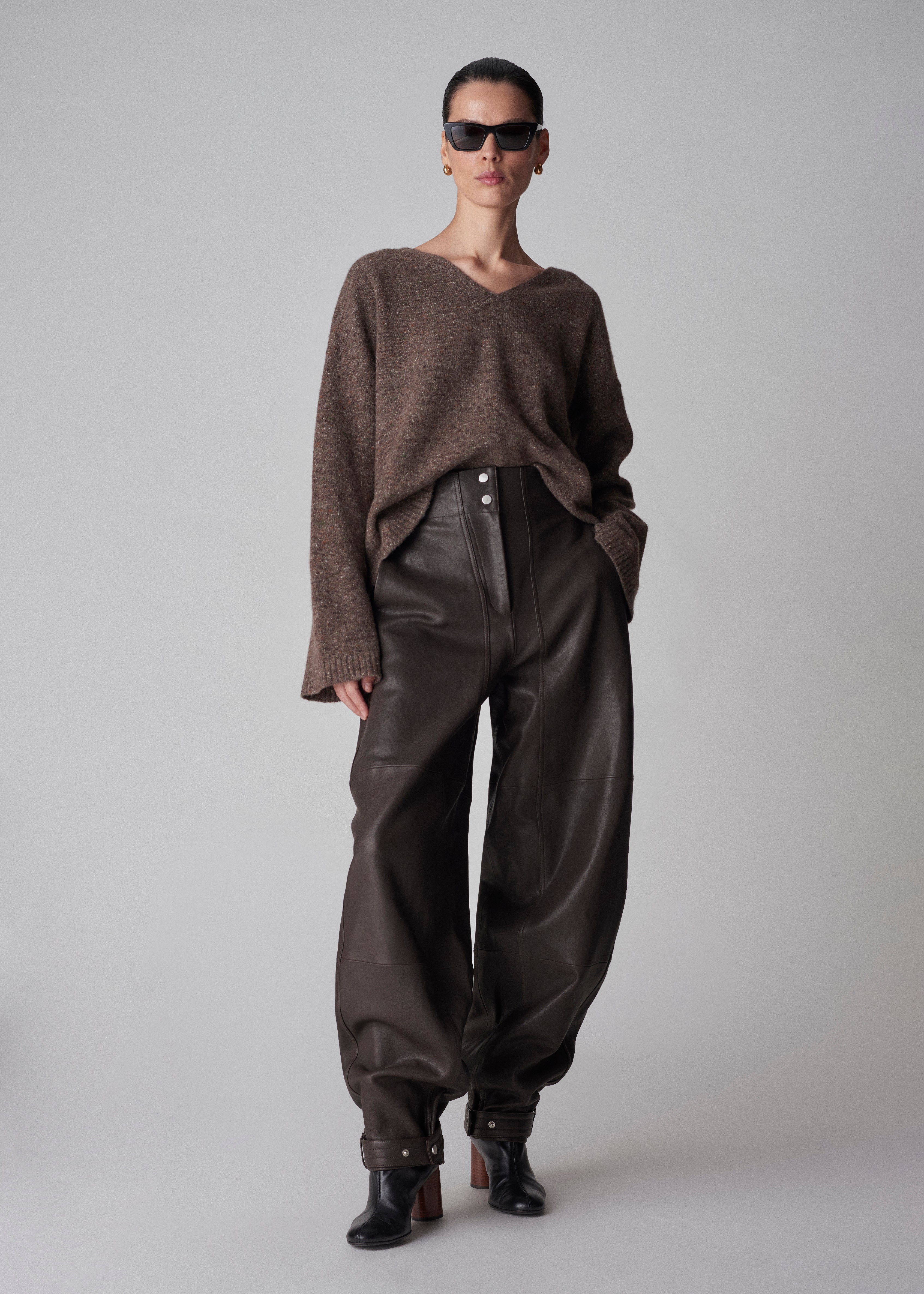 Cargo Pant in Lambskin - Chocolate