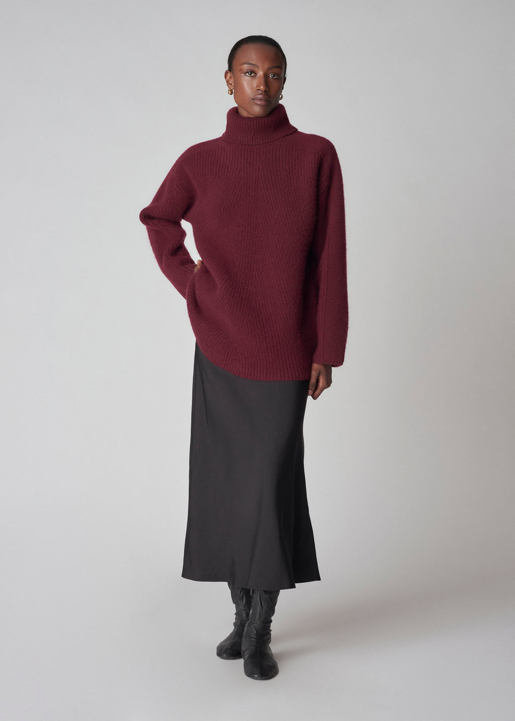 Turtleneck Sweater in Cashmere - Bordeaux - CO