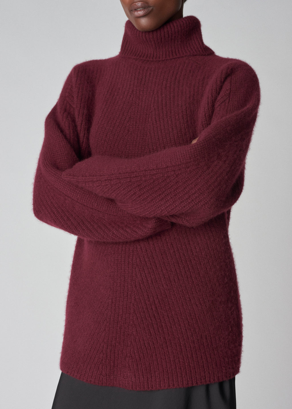 Turtleneck Sweater in Cashmere - Bordeaux - CO