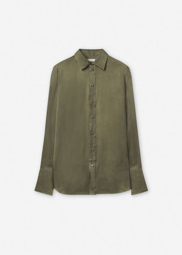 Mens Collared Shirt in Viscose - Jade - CO