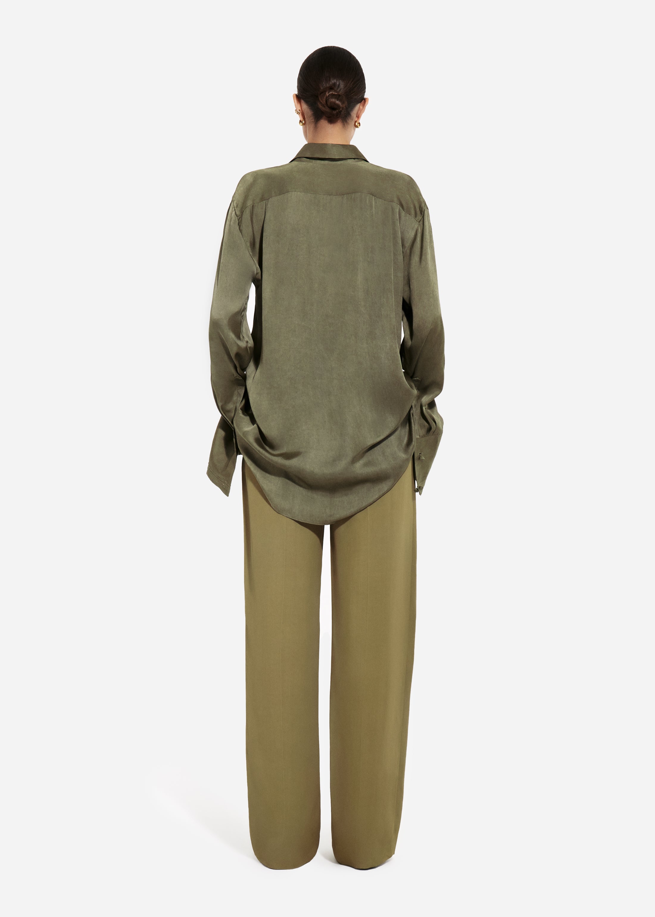 Mens Collared Shirt in Viscose - Jade