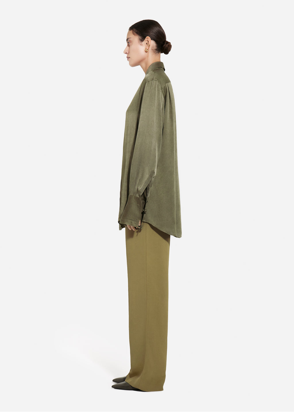 Mens Collared Shirt in Viscose - Jade - CO