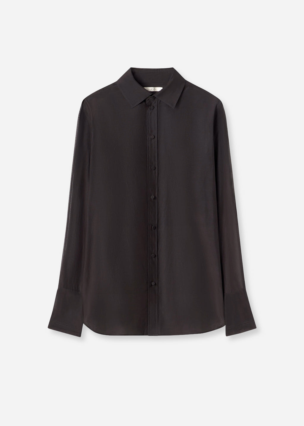Mens Collared Shirt in Cotton Silk - Black - CO