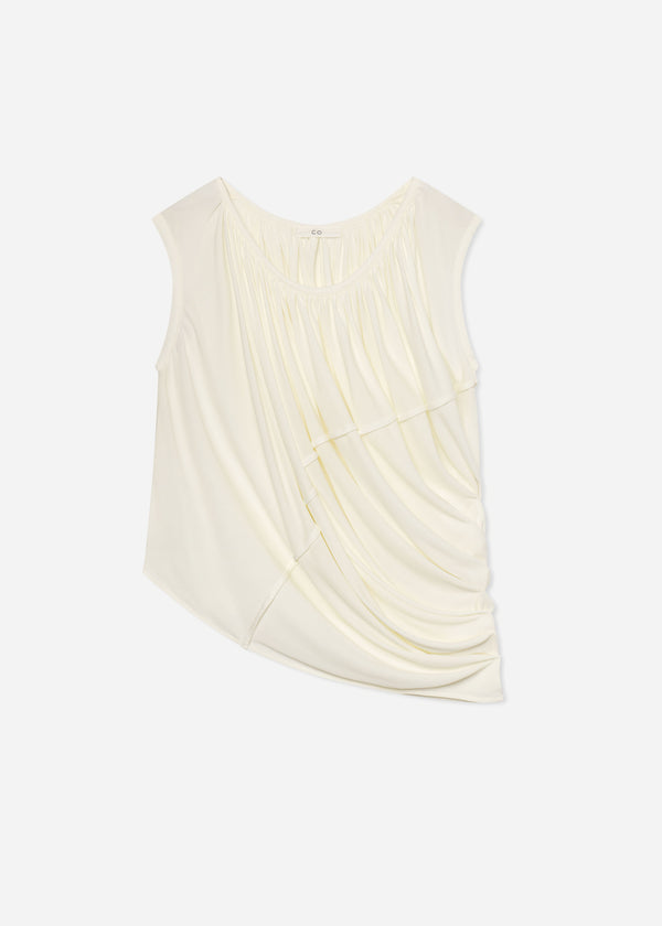 Draped Top in Viscose Jersey - Ivory - CO