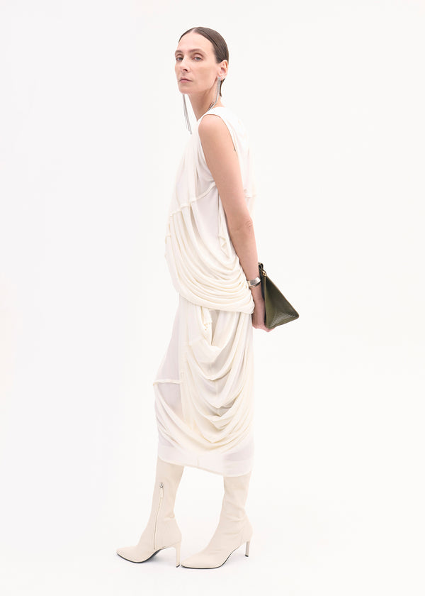 Draped Skirt in Crepe Jersey - Ivory - CO