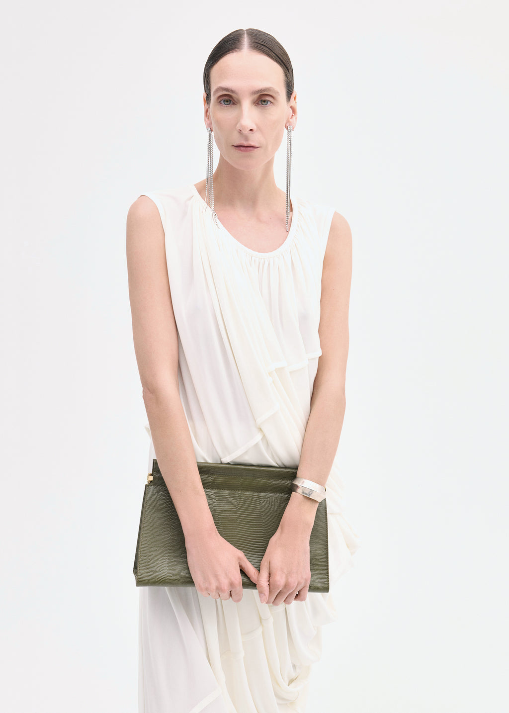 Draped Top in Viscose Jersey - Ivory - CO