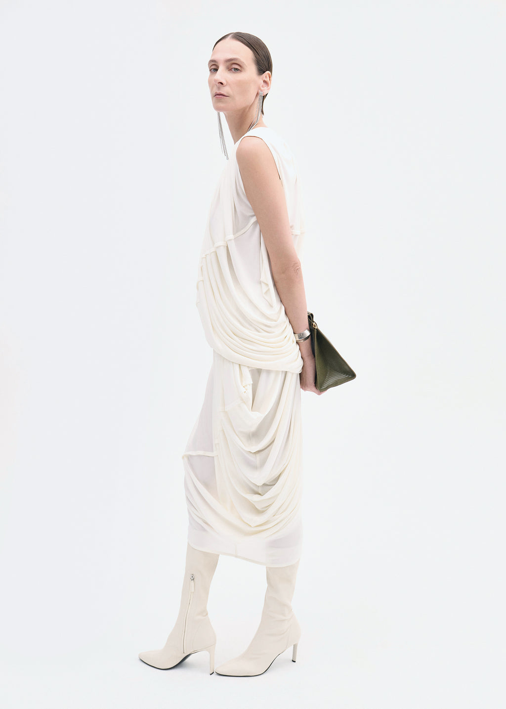 Draped Top in Viscose Jersey - Ivory - CO