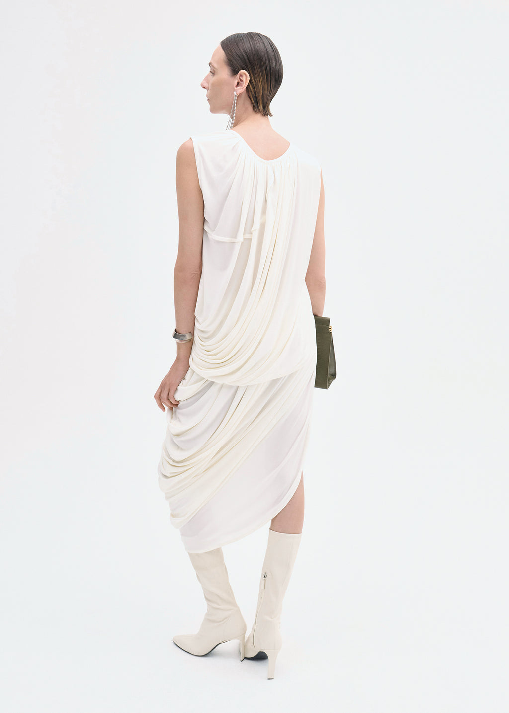 Draped Top in Viscose Jersey - Ivory - CO