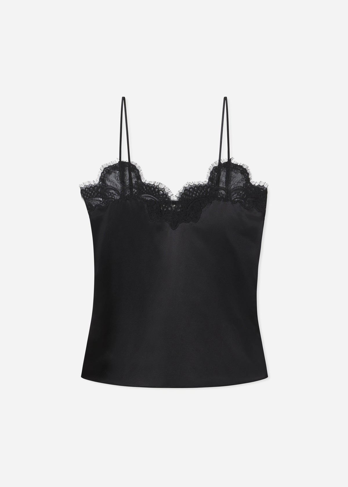 Lace Camisole in Silk - Black, image 5 of 5