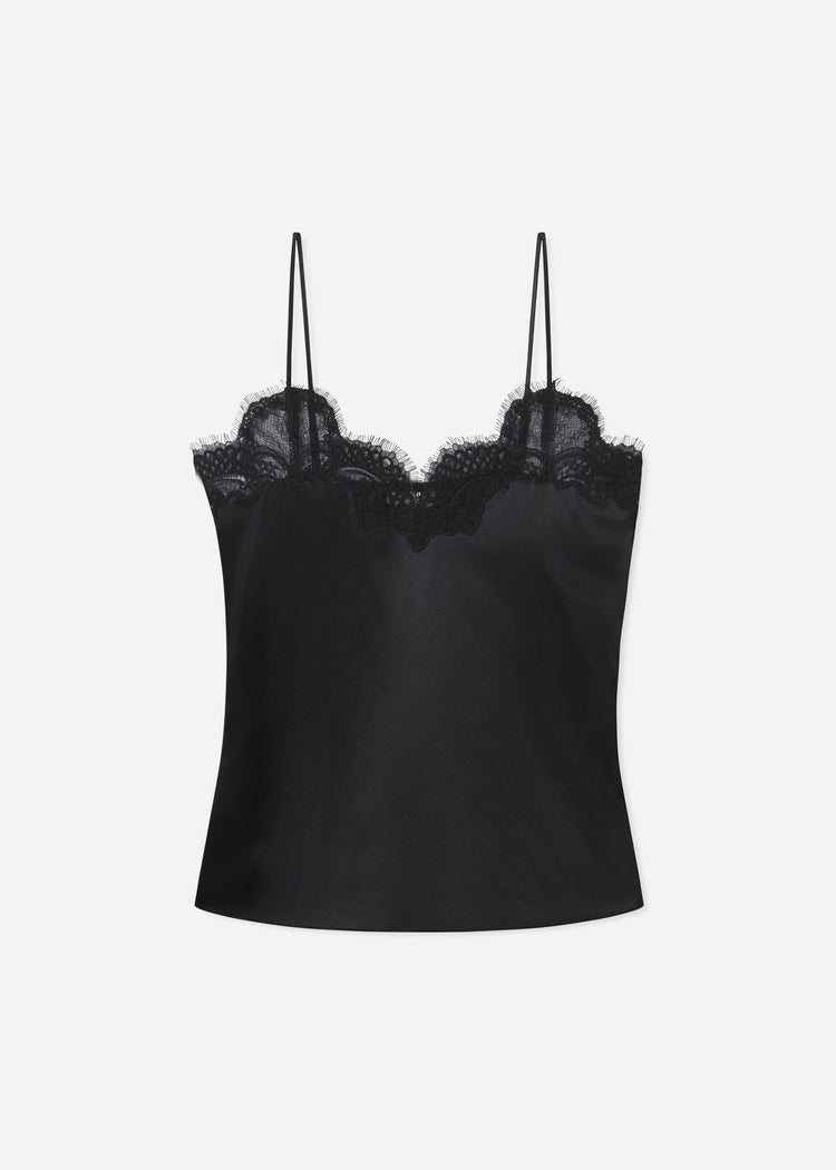 Lace Camisole in Silk - Black, image 5 of 5