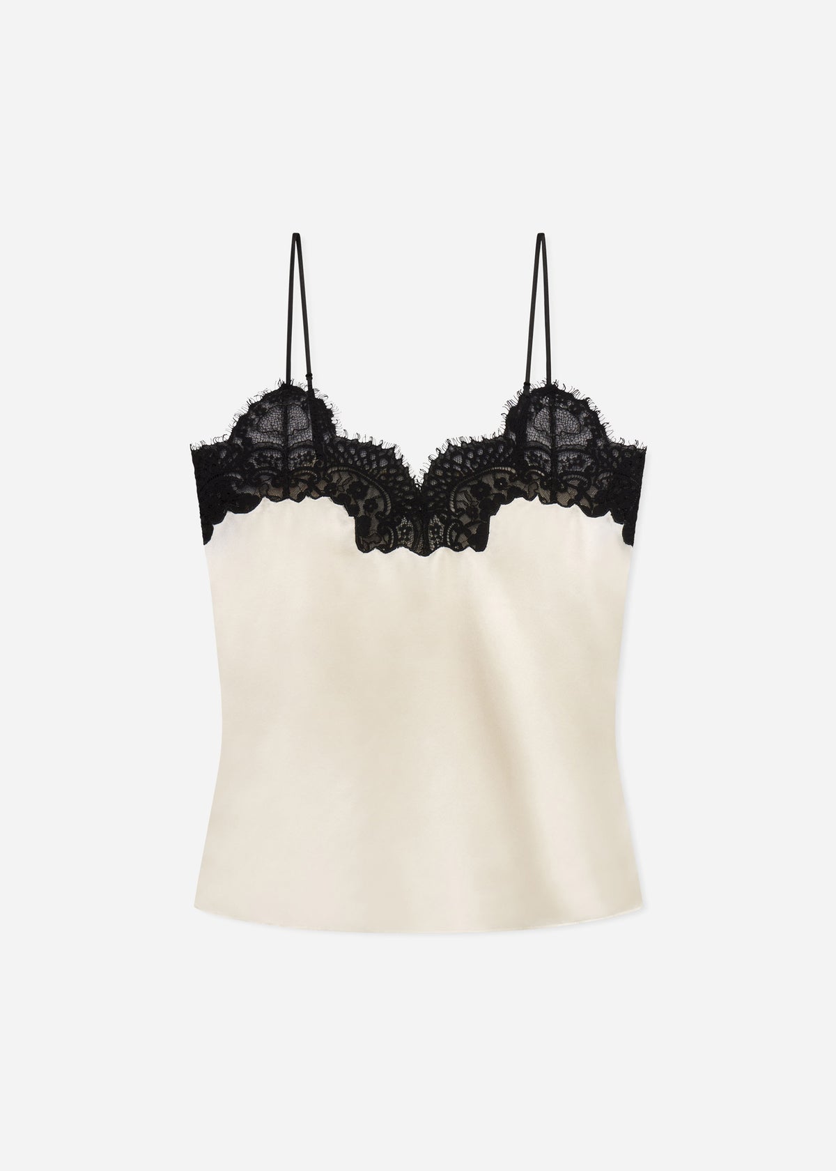 Lace Camisole in Silk - Ivory, image 5 of 5