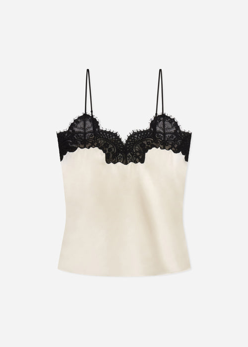 Lace Camisole in Silk - Ivory, image 5 of 5