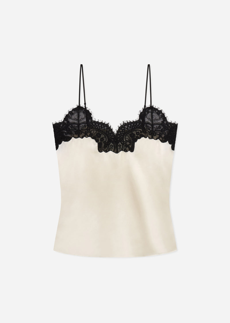Lace Camisole in Silk - Ivory - CO