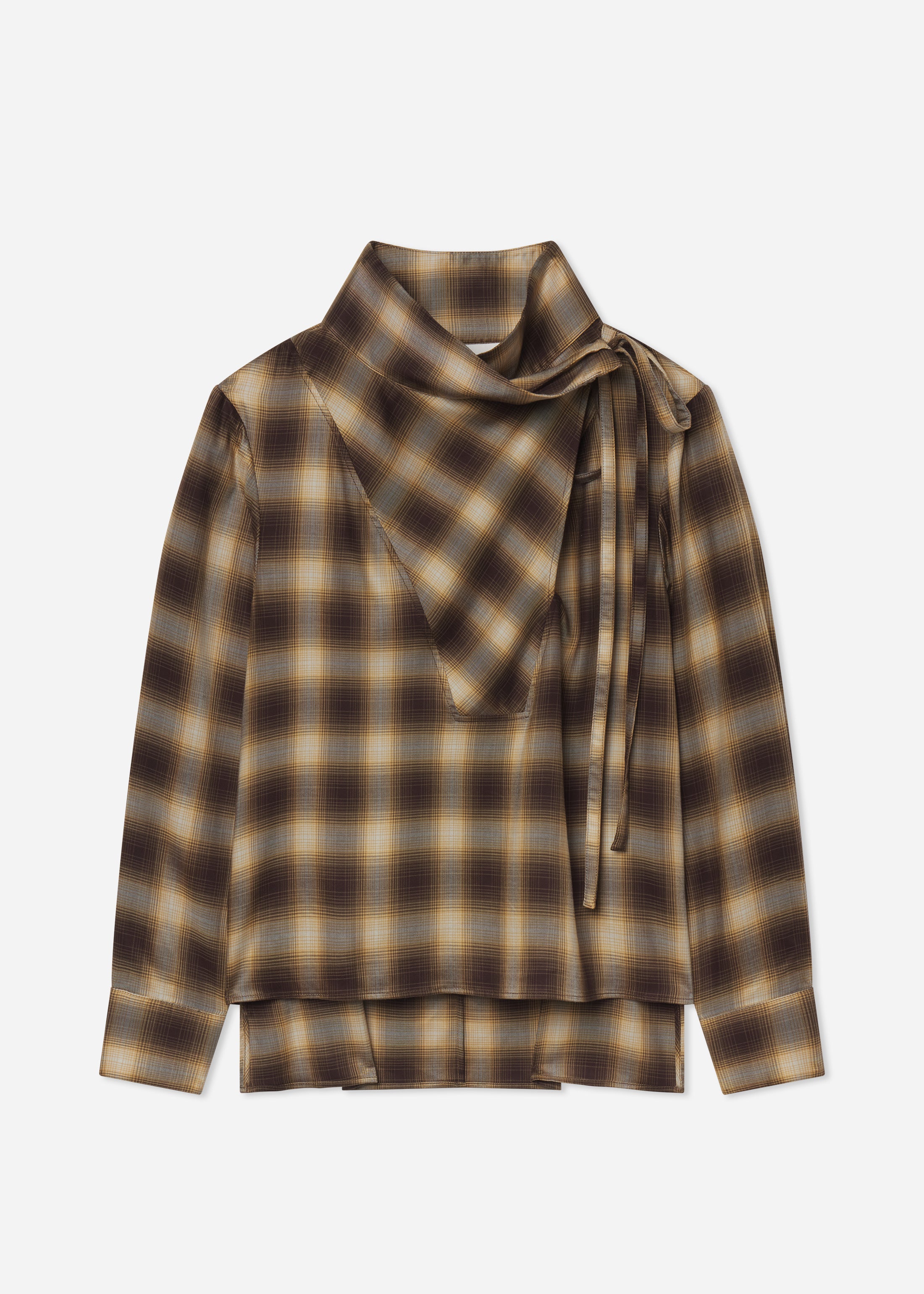 Workwear Shirt in Tencel Plaid - Brown Multi