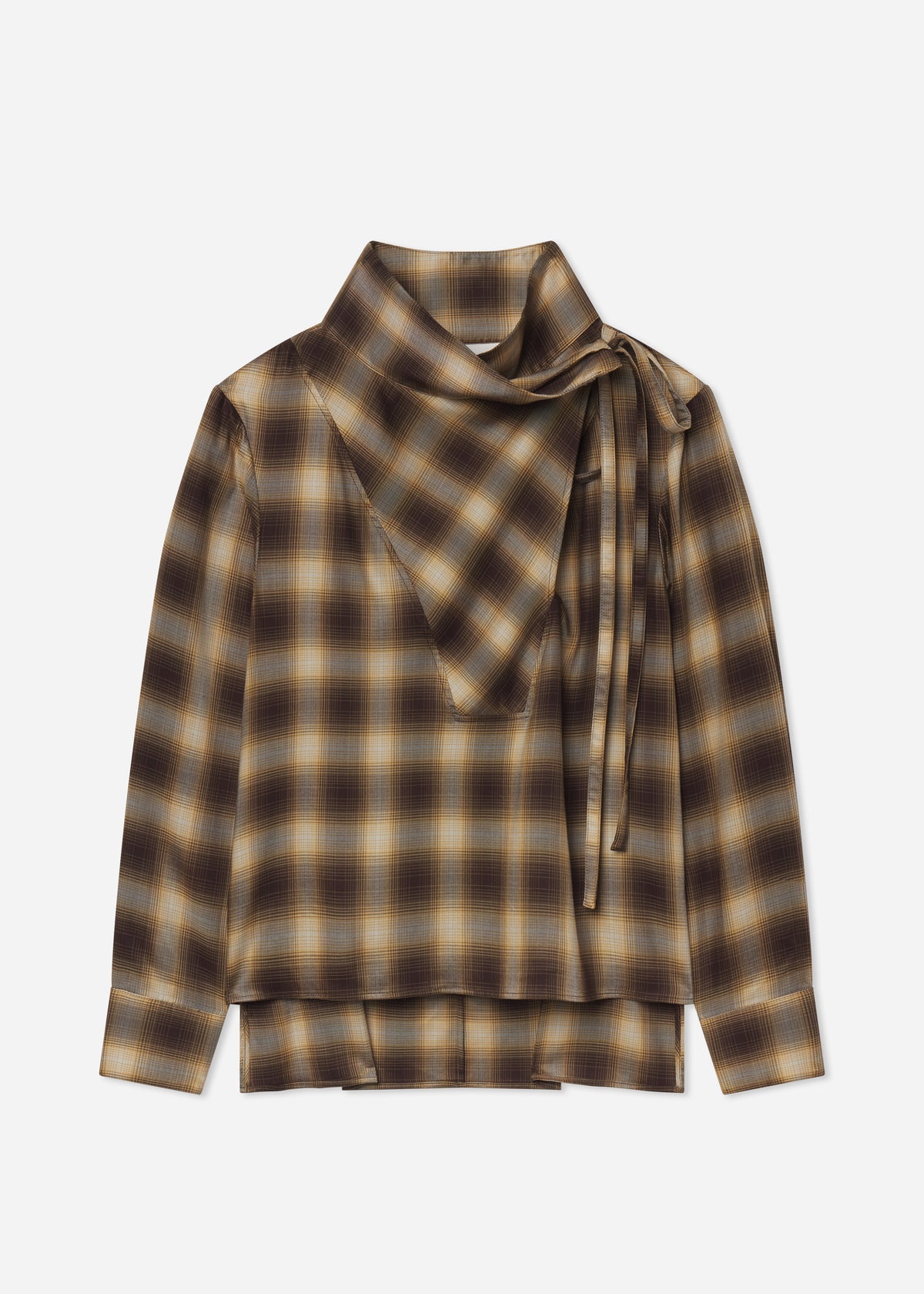 Workwear Shirt in Tencel Plaid - Brown Multi, image 5 of 5