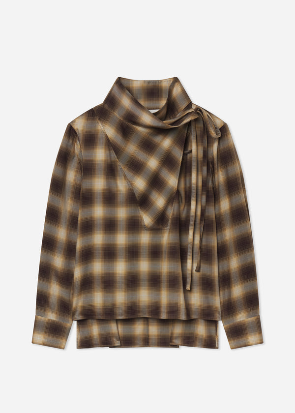 Workwear Shirt in Tencel Plaid - Brown Multi - CO
