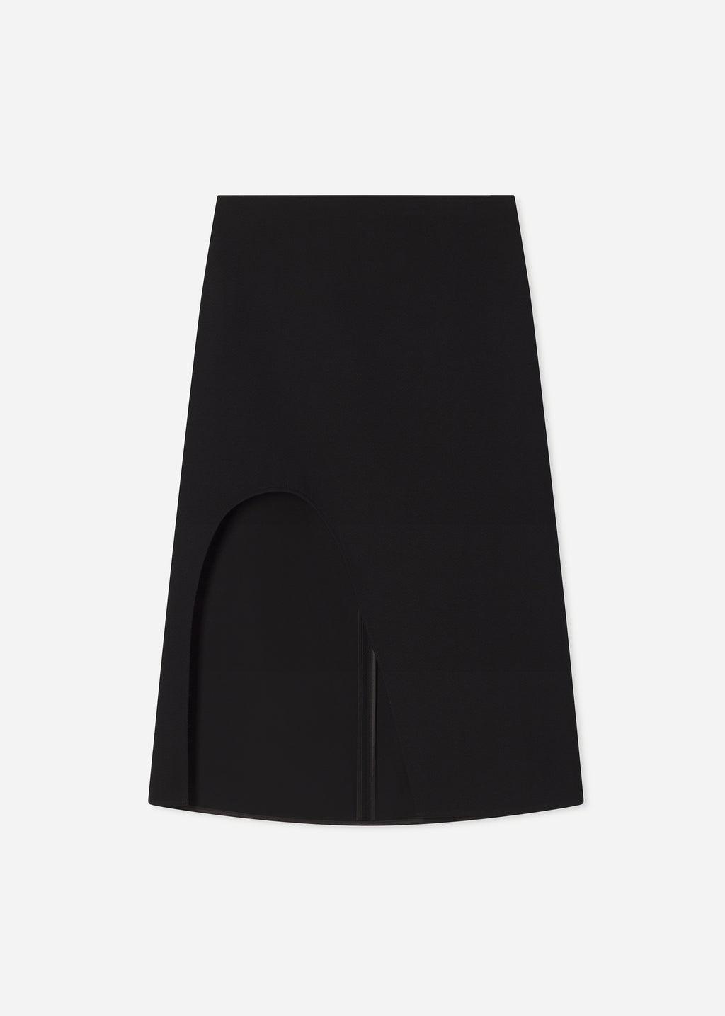 Keyhole Skirt in Virgin Wool - Black - CO
