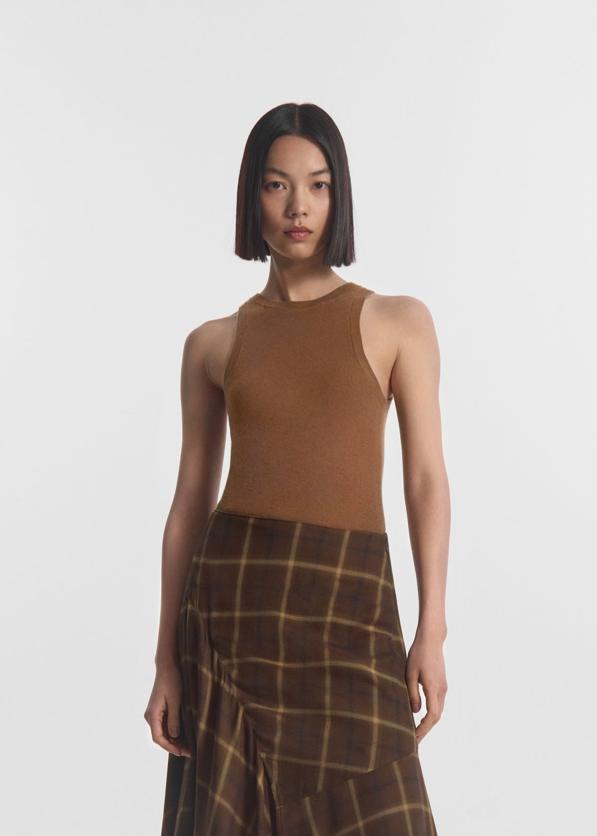 Tank Top in Fine Cashmere - Ginger, image 1 of 5
