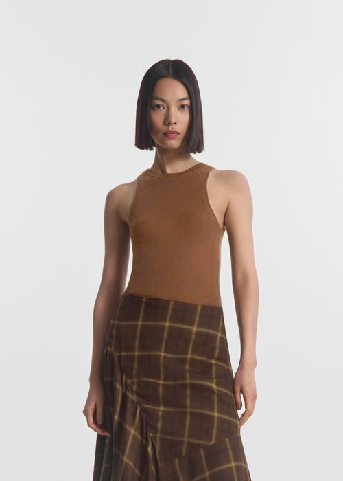 Tank Top in Fine Cashmere - Ginger, image 1 of 5
