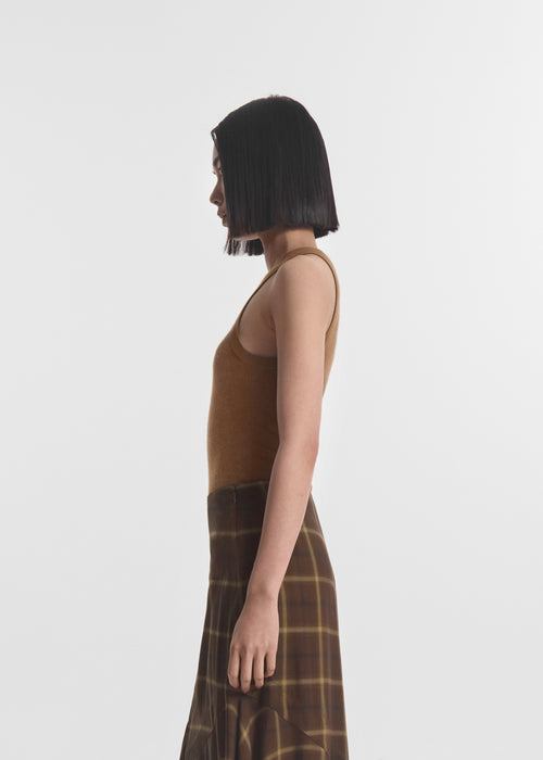 Tank Top in Fine Cashmere - Ginger, image 2 of 5