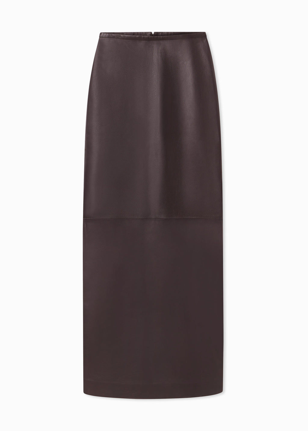 Full-Length Pencil Skirt in Leather - Chocolate - CO