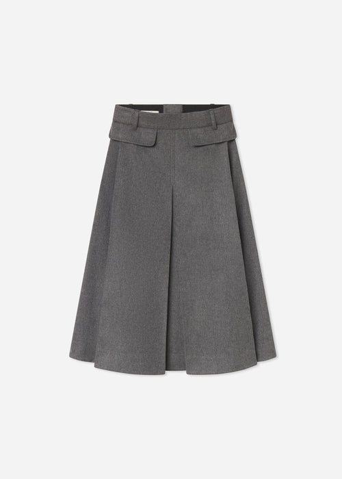 Front Pocket Skirt in Wool Cashmere - Grey Melange, image 6 of 6