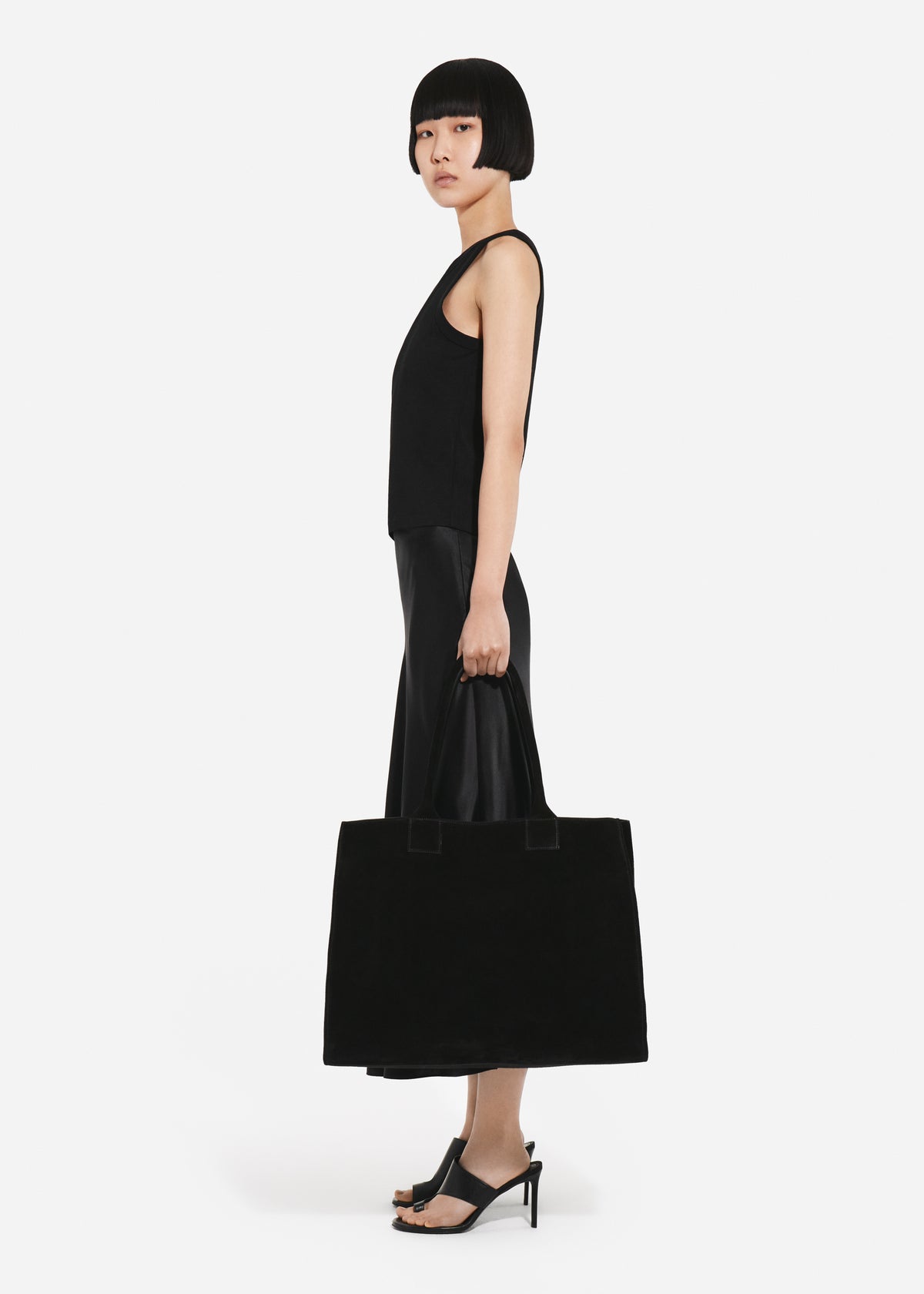 Bias Cut Slip Skirt in Silk - Black, image 2 of 4