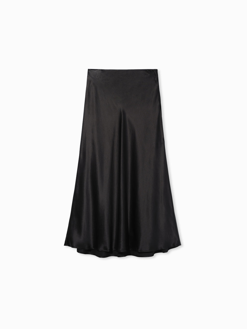 Bias Cut Slip Skirt in Silk - Black - CO