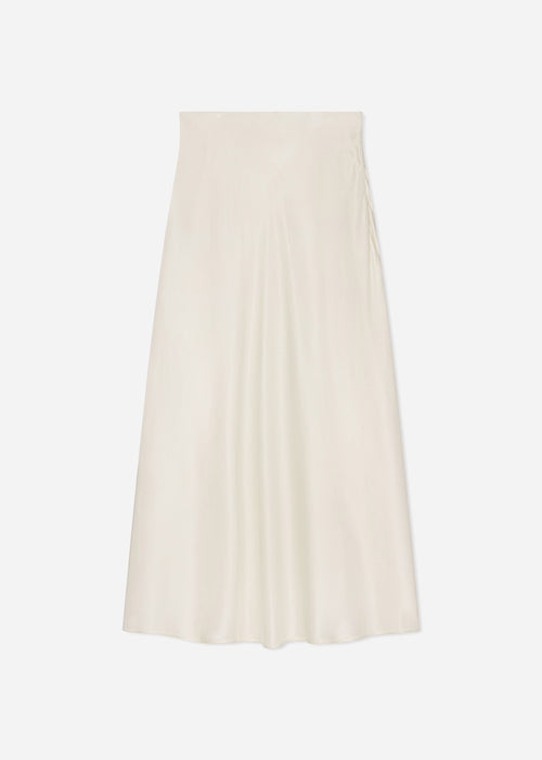 Bias Cut Slip Skirt in Silk - Ivory - CO