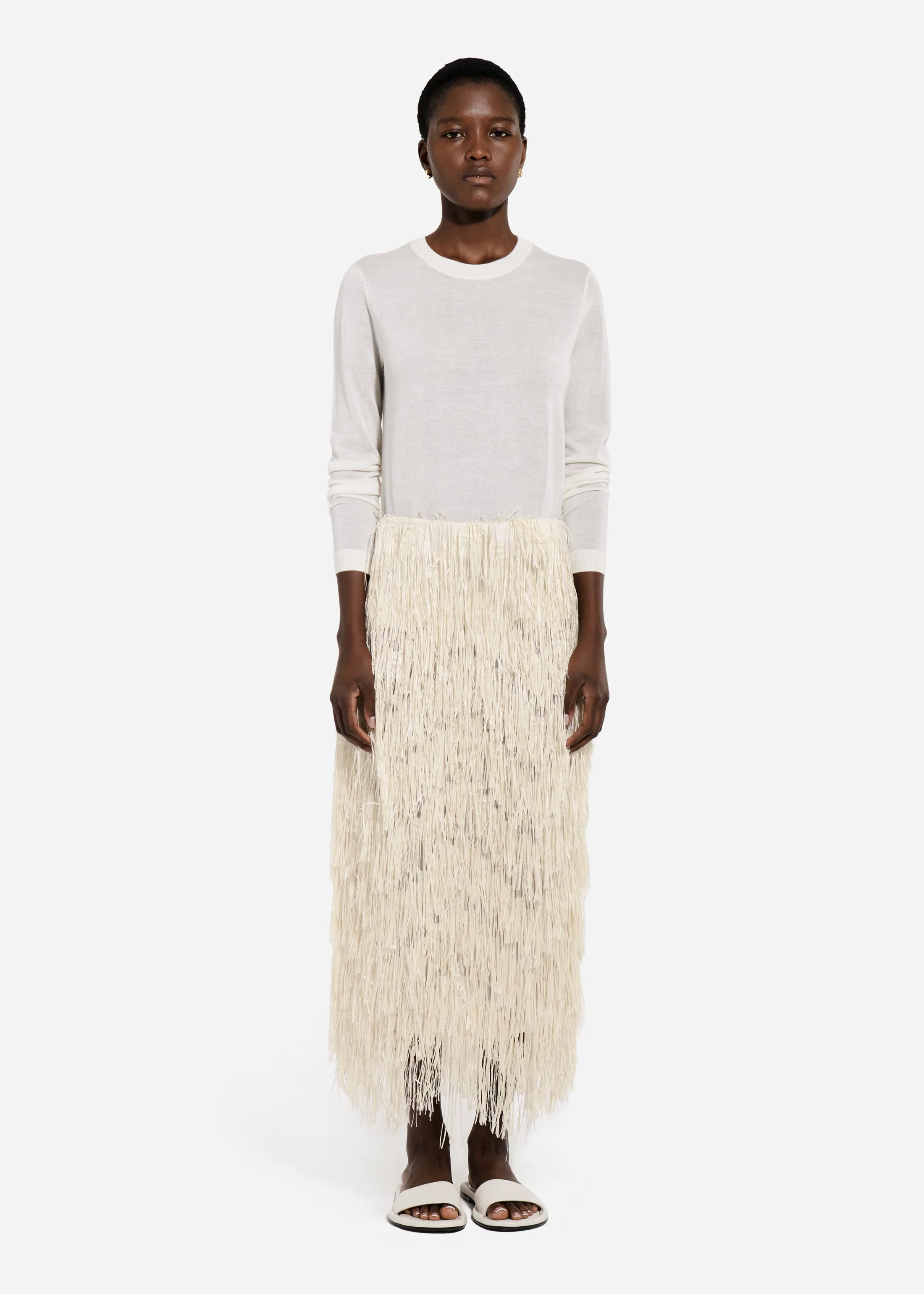 Fringe Skirt - Pearl