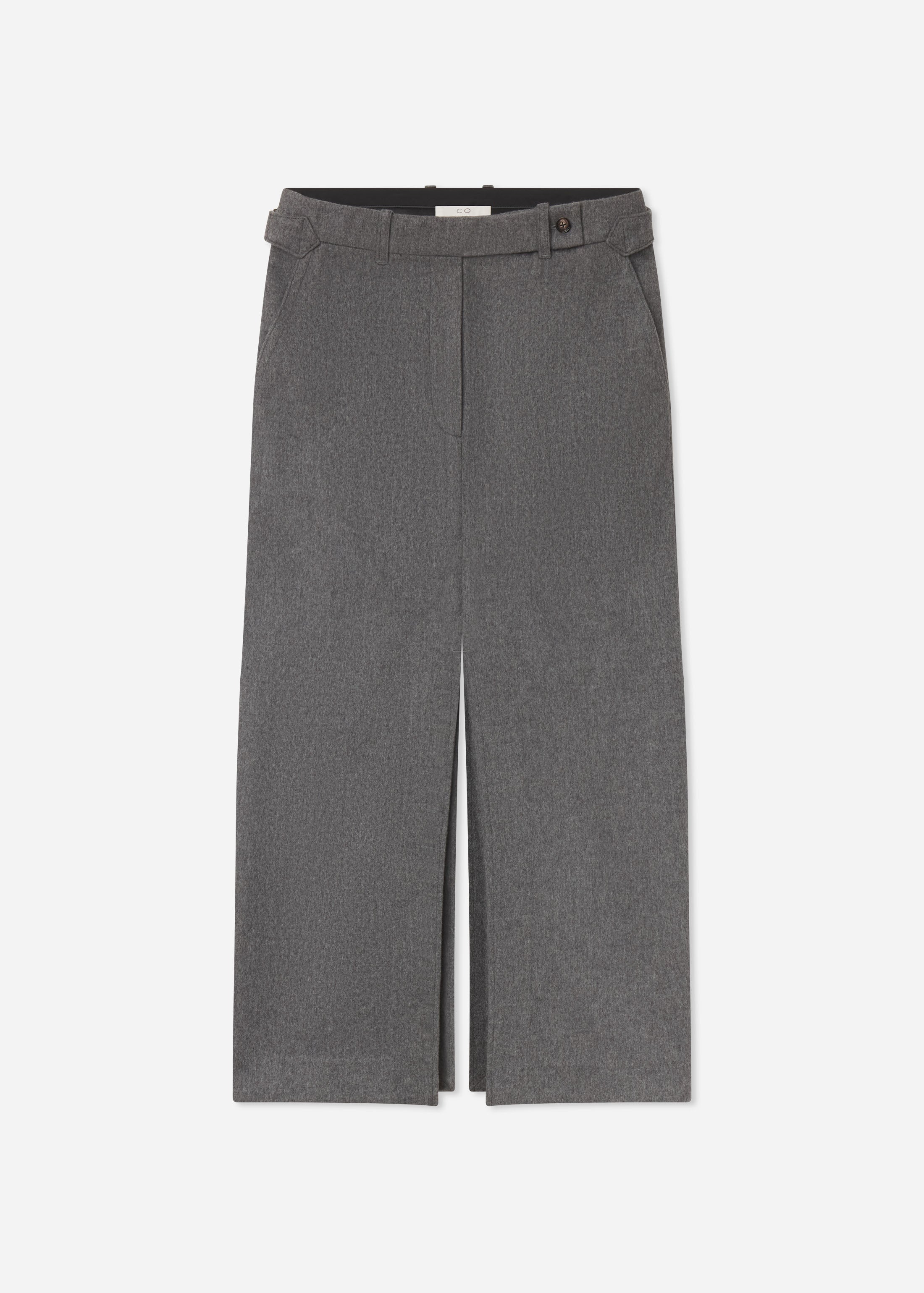 Tailored Pencil Skirt in Wool Cashmere - Grey Melange, image 3 of 3