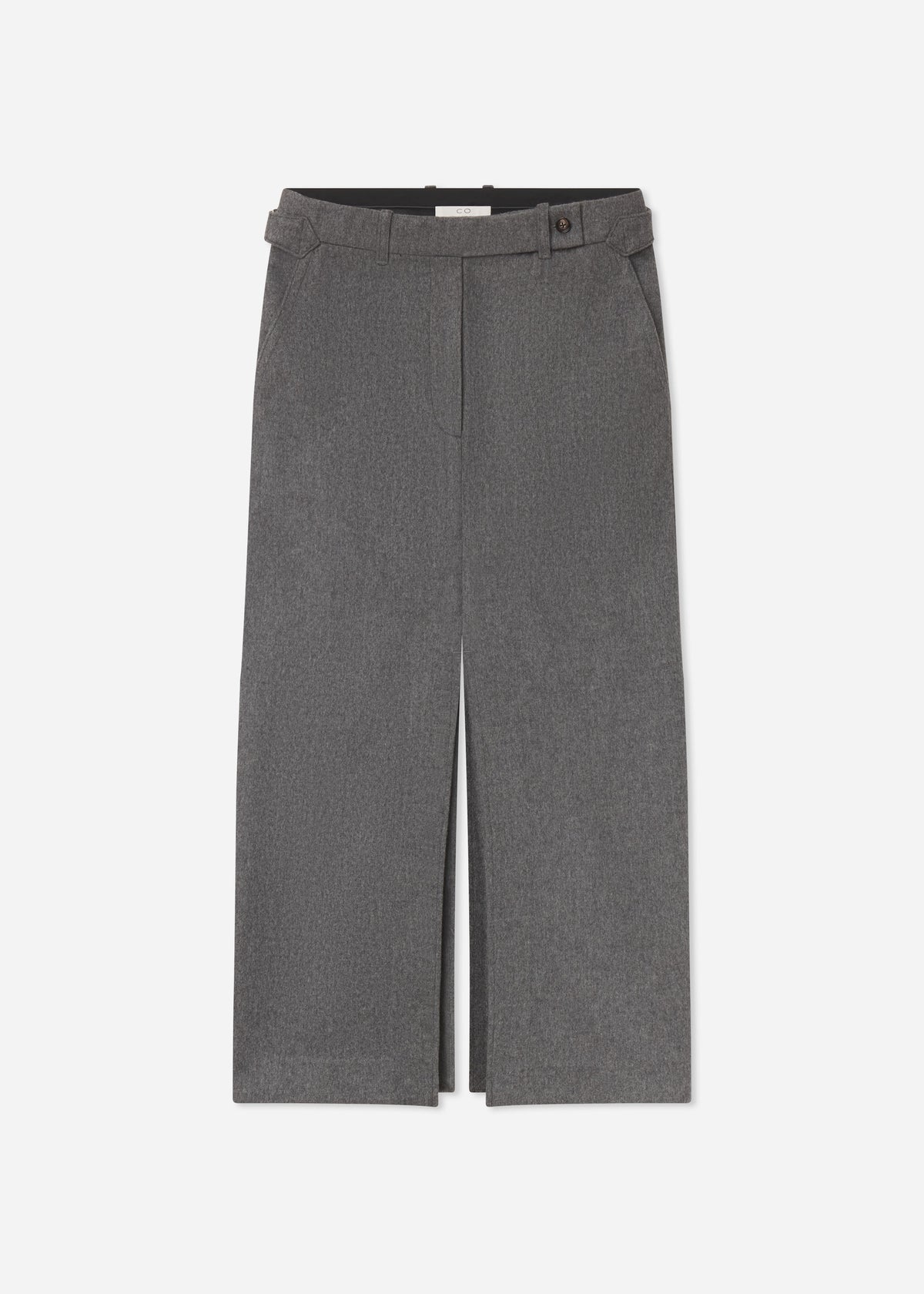 Tailored Pencil Skirt in Wool Cashmere - Grey Melange, image 3 of 3