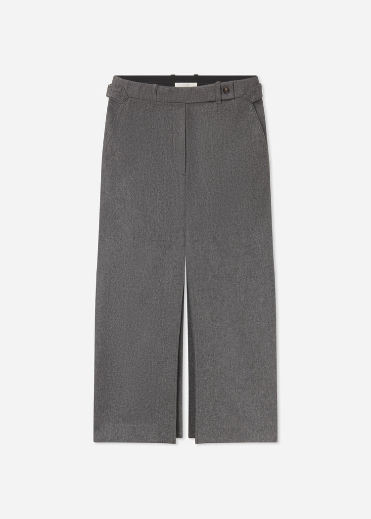 Tailored Pencil Skirt in Wool Cashmere - Grey Melange, image 3 of 3