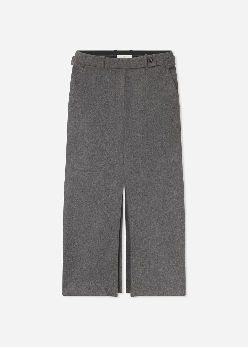 Tailored Pencil Skirt in Wool Cashmere - Grey Melange, image 3 of 3