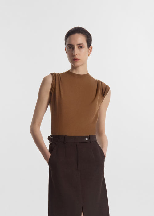 T-Shirt in Fine Cashmere - Ginger, image 2 of 4