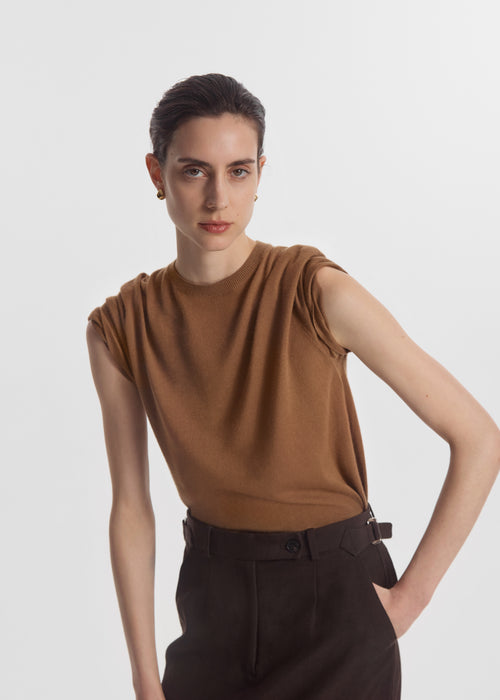 T-Shirt in Fine Cashmere - Ginger, image 1 of 4
