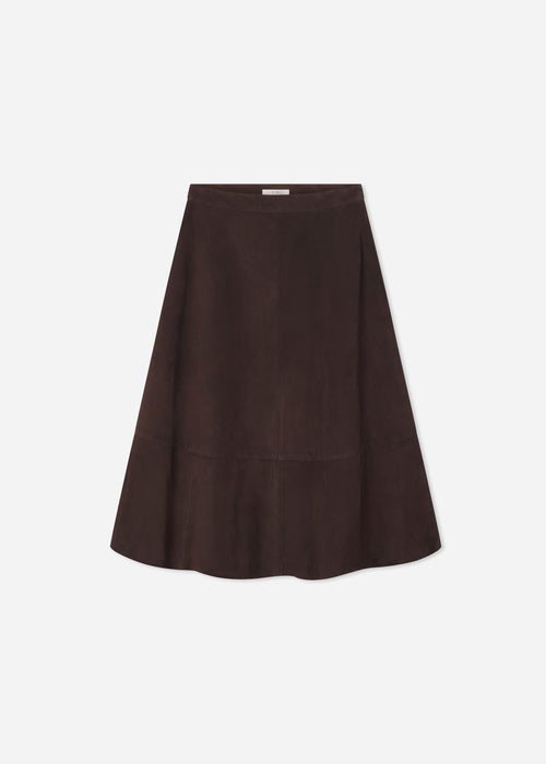 Circle Cut Skirt in Suede - Chocolate, image 2 of 2