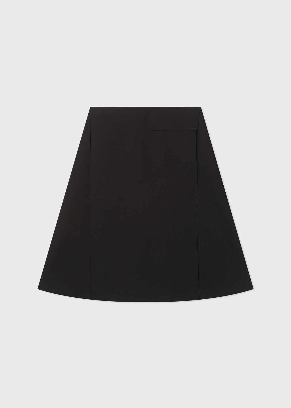 A-Line Wrap Skirt in Smooth Faille - Black - CO