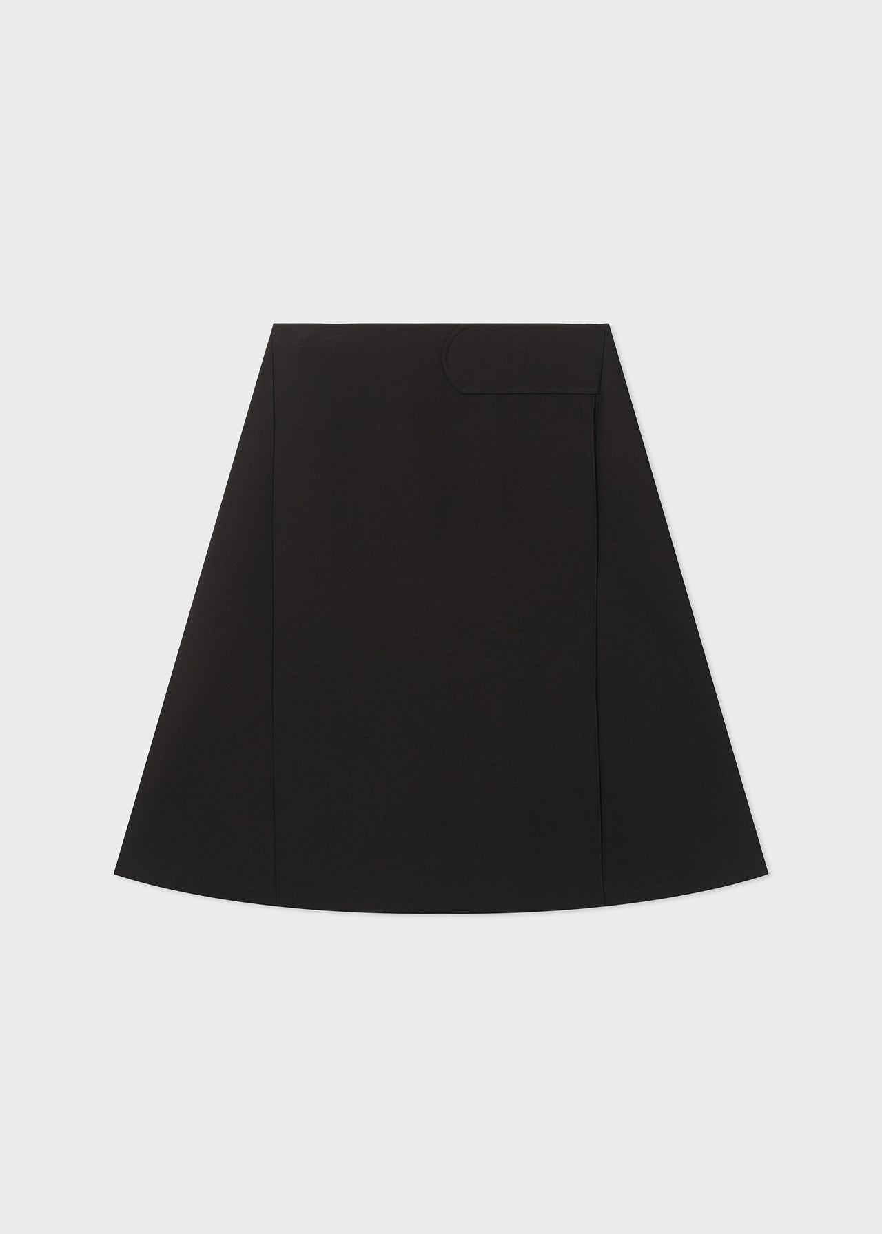 A-Line Wrap Skirt in Smooth Faille - Black - CO