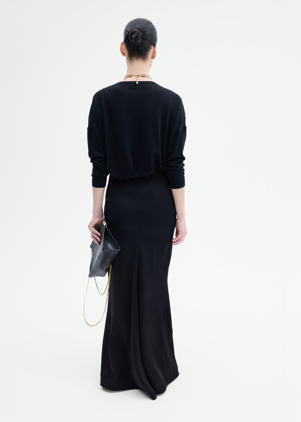Keyhole Long Skirt - Black - CO