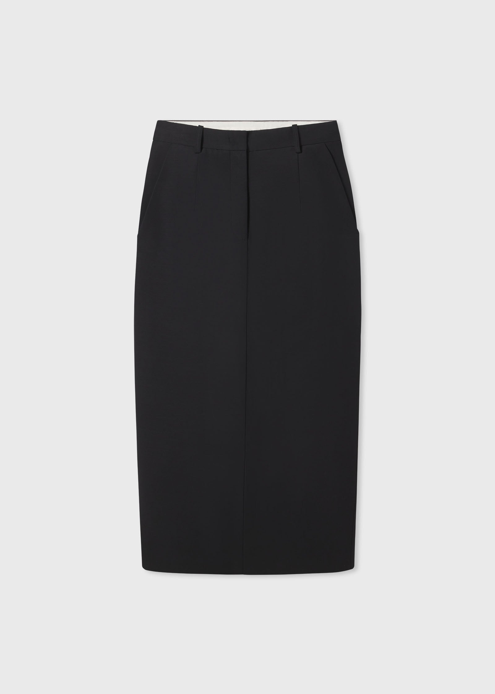 Tailored Pencil Skirt in Smooth Faille - Black - CO Collections