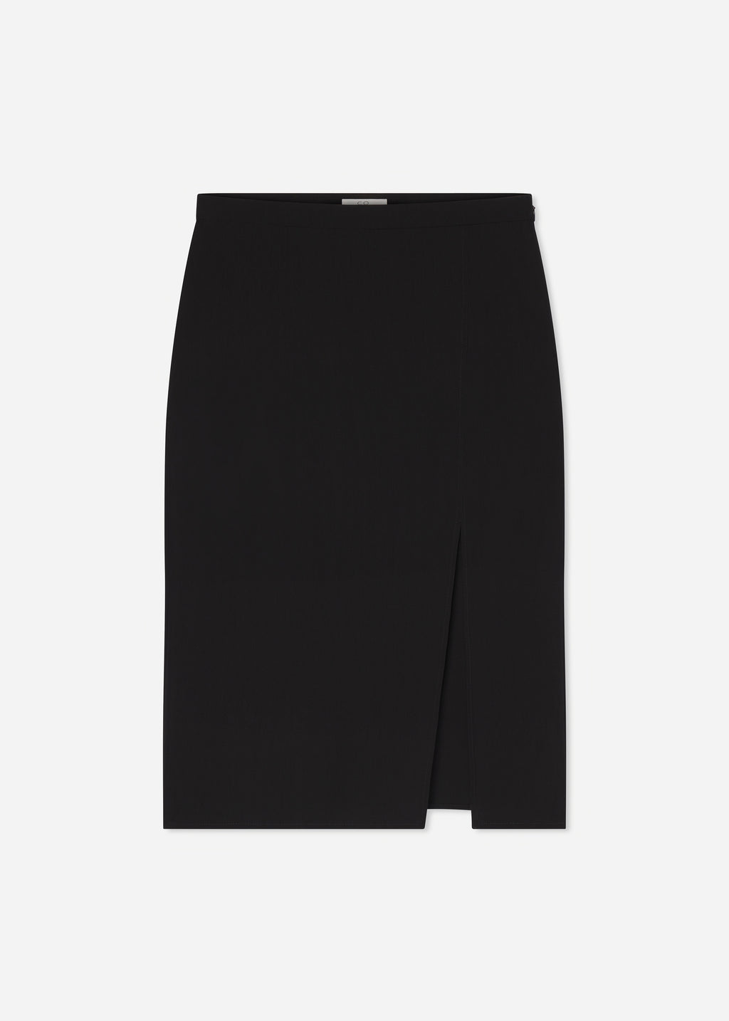 Slim Midi Skirt in Viscose Wool - Black - CO