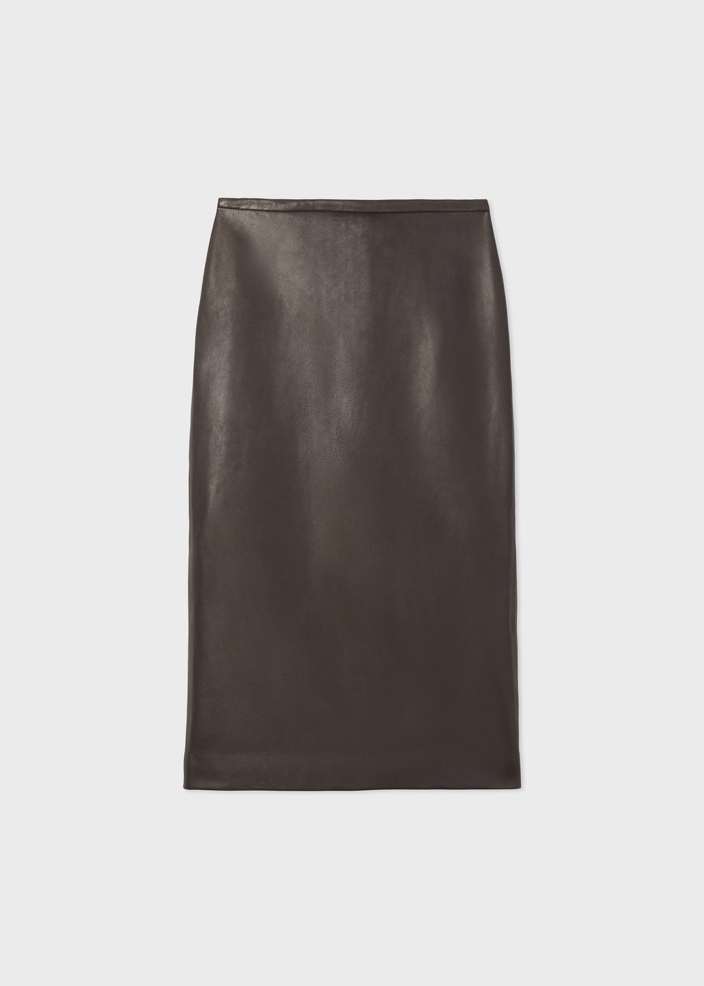 Midi Pencil Skirt in Glove Leather - Chocolate - CO