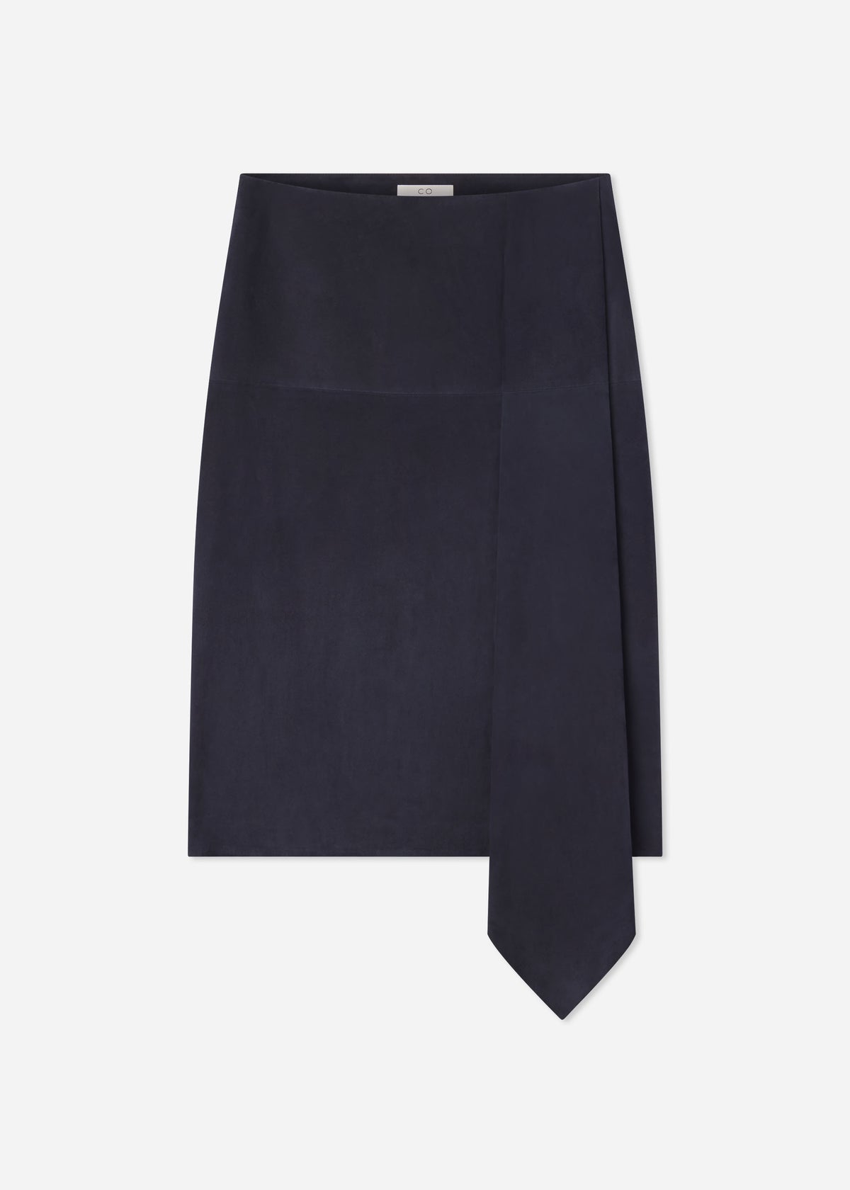 Scarf Pleat Skirt in Suede - Navy, image 5 of 5