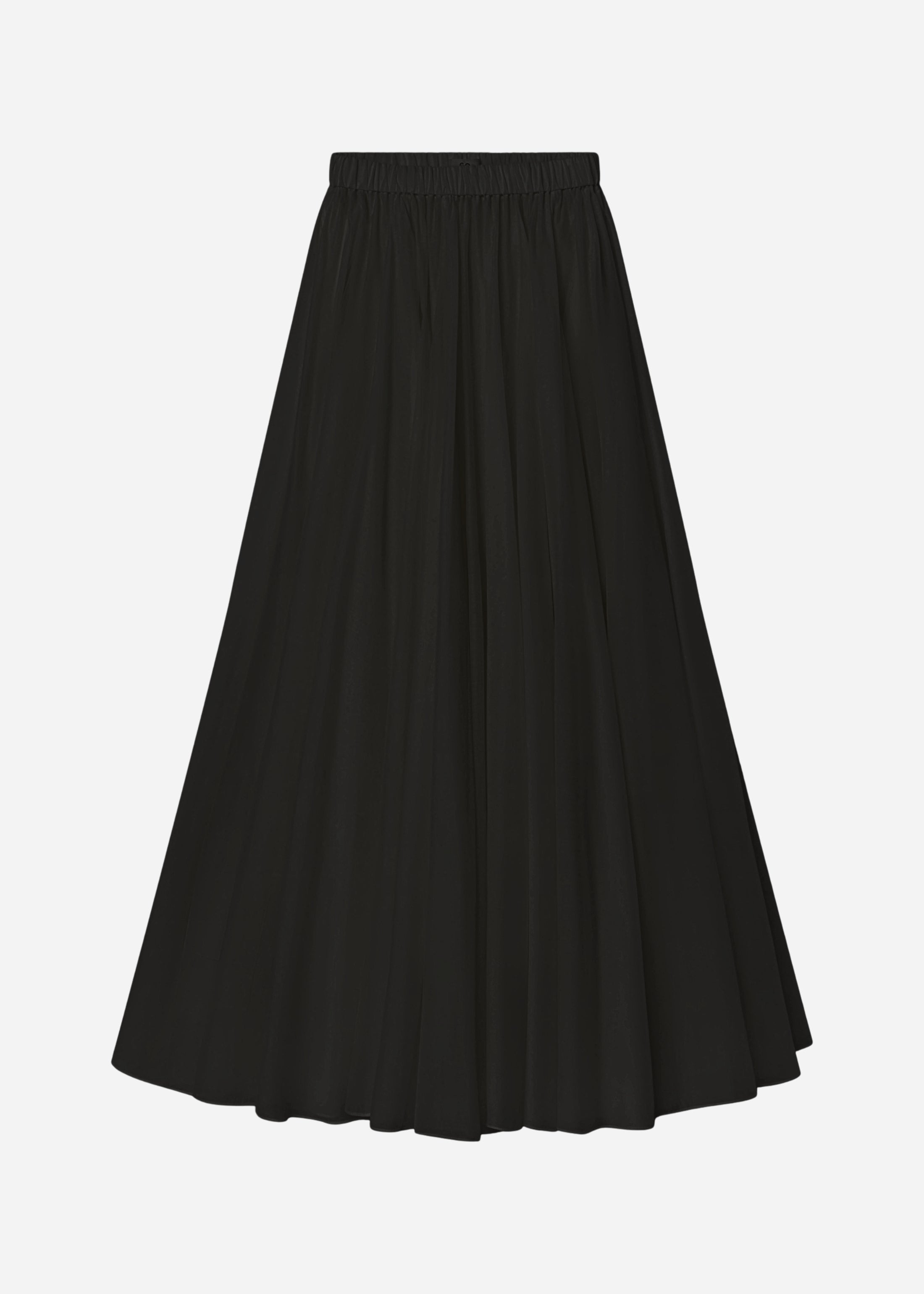 Crinoline Double Layer Skirt in Cotton Silk Voile - Black